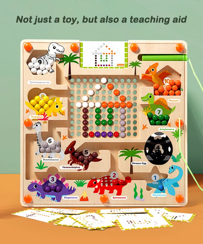 Magnetic Color and Number Maze Montessori Dinosaur Counting Matching Learning Puzzle Board Toddler Fine Motor Skills Travel Toys