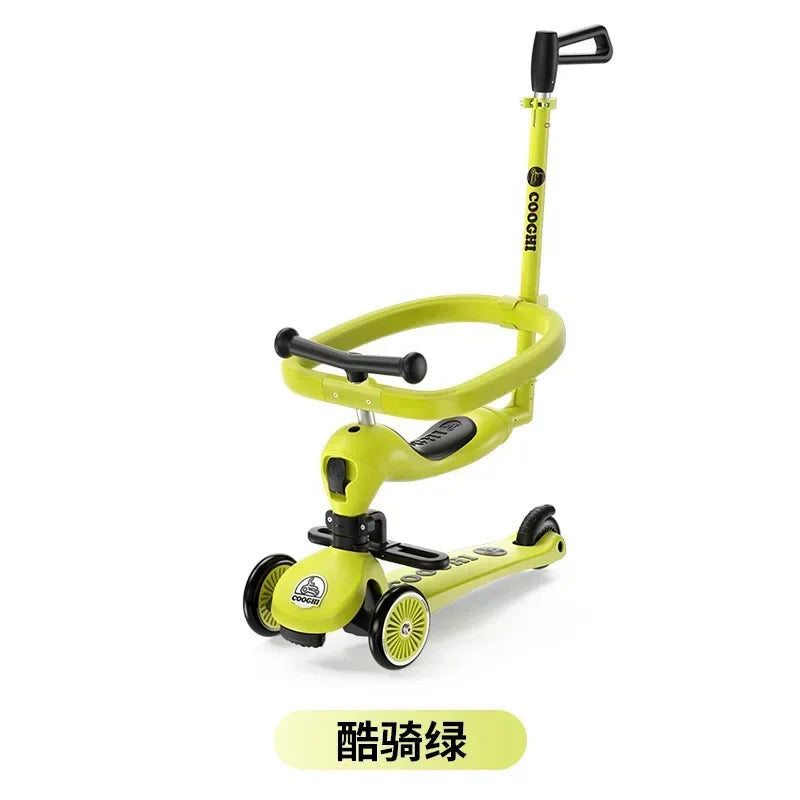 Baby stroller 3 wheels Multifunctional fenced seated scooter suitable for 2-12 years old baby bicycle Lightweight foldable