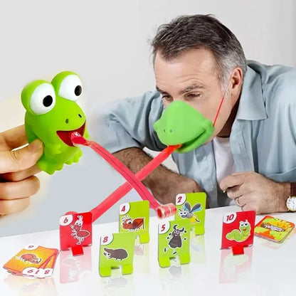 Frog Mask Wagging Tongue Lick Cards Board Games for Children Family Party Toys Antistress Funny Desktop Puzzle Game Toys