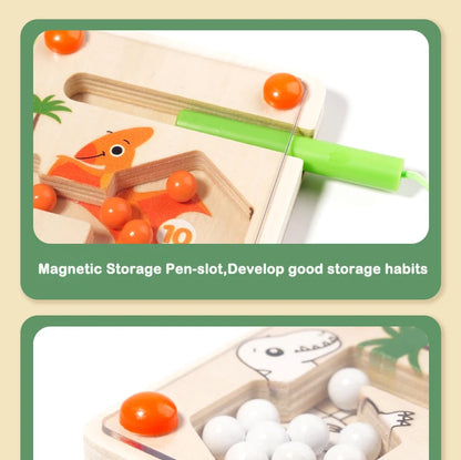 Magnetic Color and Number Maze Montessori Dinosaur Counting Matching Learning Puzzle Board Toddler Fine Motor Skills Travel Toys