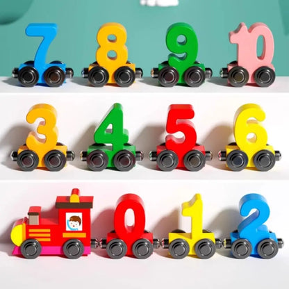 Magnetic Number Train Toys Montessori Wooden Toy Little Number Train Model Cognition Learning Car Children's Educational Toys