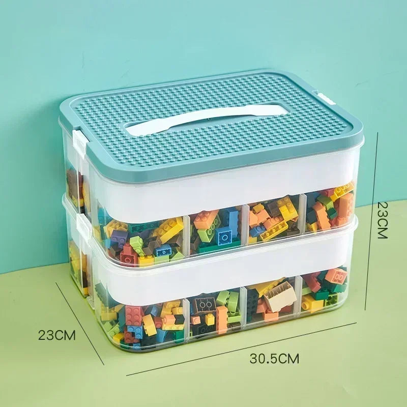 Lego Storage for kids Building Blocks Storage Boxes Adjustable Lego Organizer Container Grid Children Toy Organizer Storages Box