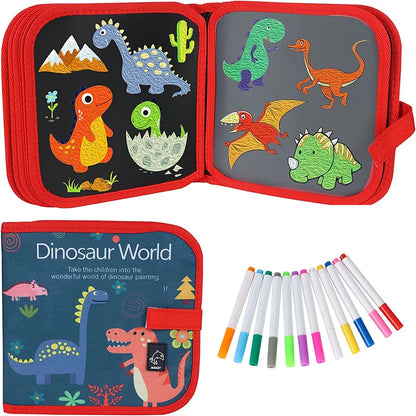 Erasable Doodle Book for KidsToddlers Toys Reusable Drawing Pads with 12 Watercolor Pens Preschool Toy Trip Writing Painting Set