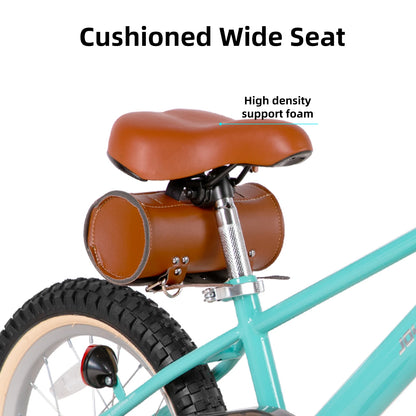 JOYSTAR Cervine 14 18 20 Inch Kids Bike Ages 3-10 Years, graffiti style bike with basket, auxiliary wheels, soft seat, Grey