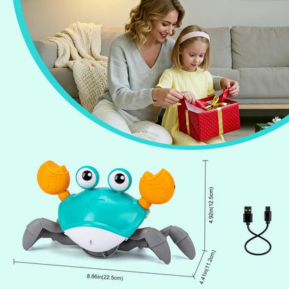 Dancing Crab Run Away Toys Baby Crawling Escape Crabs Toys Kids Electronic Toys USB Charging Interactive Toddler Tummy Time Toys