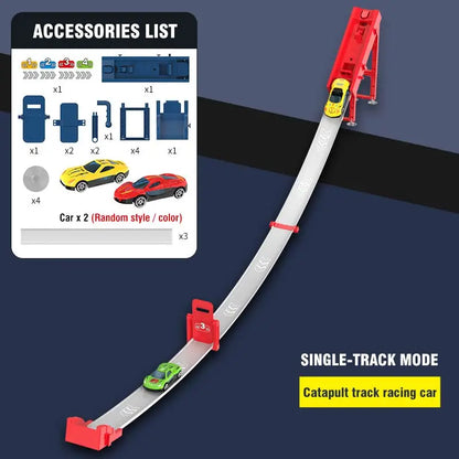 Stunt Speed Double Car Wheels Model Toys For Kids Racing Track Diy Assembled Rail Kits Educational Interactive Boy Children Toy