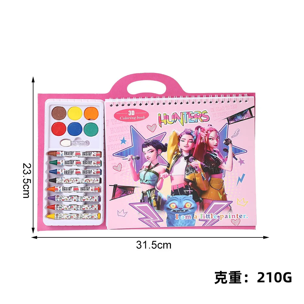 Kpop Demon Hunters Tracing Painting Anime Cartoon Line Drawing Children's Sketch Coloring Picture Book Children's Holiday Gifts