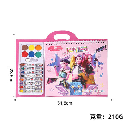 Kpop Demon Hunters Tracing Painting Anime Cartoon Line Drawing Children's Sketch Coloring Picture Book Children's Holiday Gifts