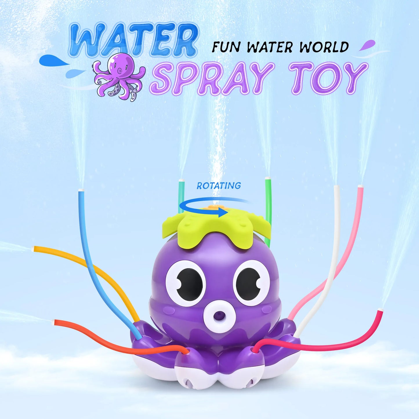 Sprinkler Rotating Spray Outdoor Games for Kids Garden Octopus Summer Water Toy Backyard Yard Cartoon Splash Baby Bath Toys Gift
