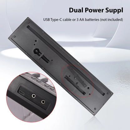 BIGFUN 61 Key Electronic Keyboard Piano Dual Speaker 8 Tone 5 Rhythm 5 Drums Percussion 6 Demo Musical Instrument with Mic