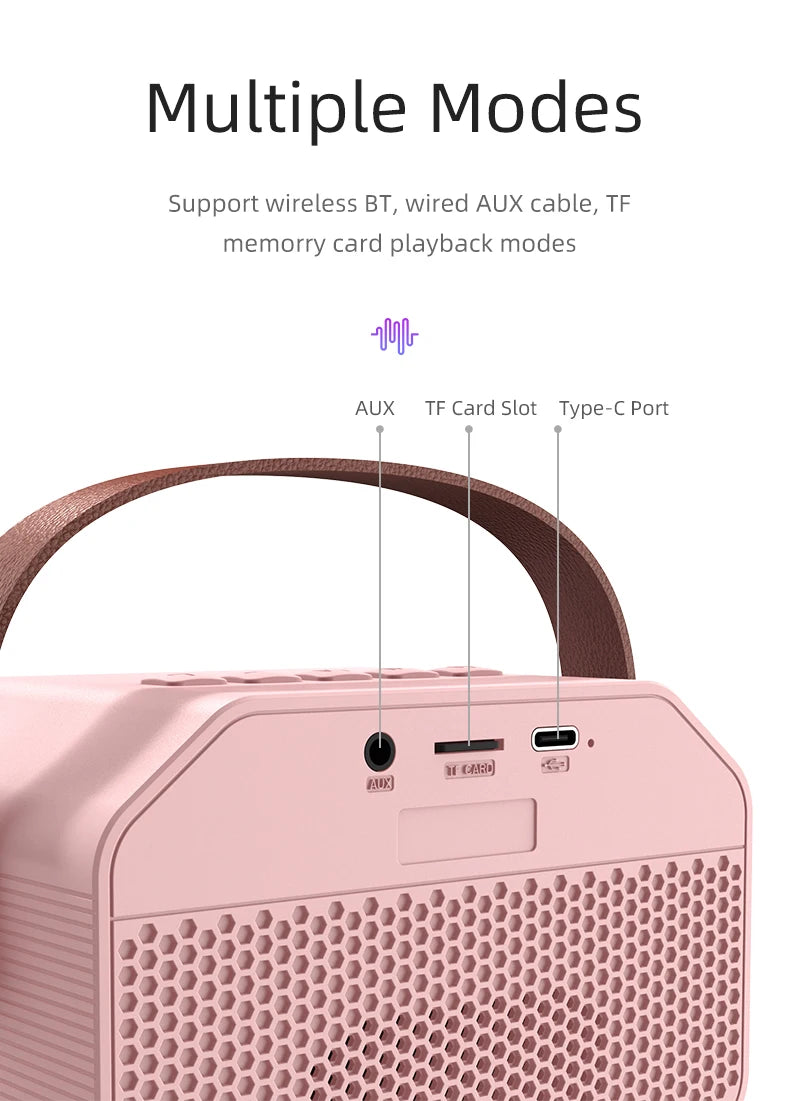 Mini Karaoke Machine for Kids Portable Karaoke Machine Bluetooth Wireless Microphones LDE Light Toys Gifts for Girls Boys