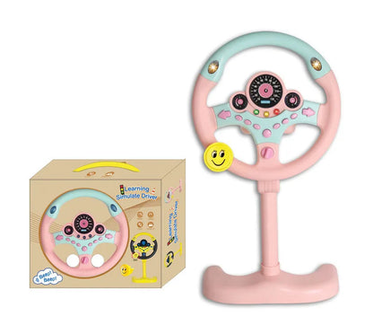 Electric Simulated Driving Steering Three-Dimensional Portable Wheel Copilot Toy Light And Sound Educational Children's Gifts
