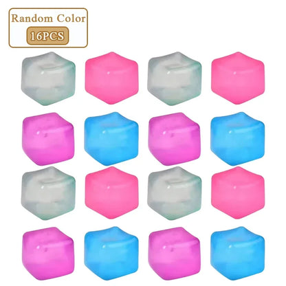 Square Ice Stress Ball Fidget Toys Stress Relief ADHD Autism Sensory Toys Soft Squishy Toys Party Favors Gifts for Kids Adults