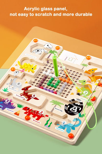 Magnetic Color and Number Maze Montessori Dinosaur Counting Matching Learning Puzzle Board Toddler Fine Motor Skills Travel Toys