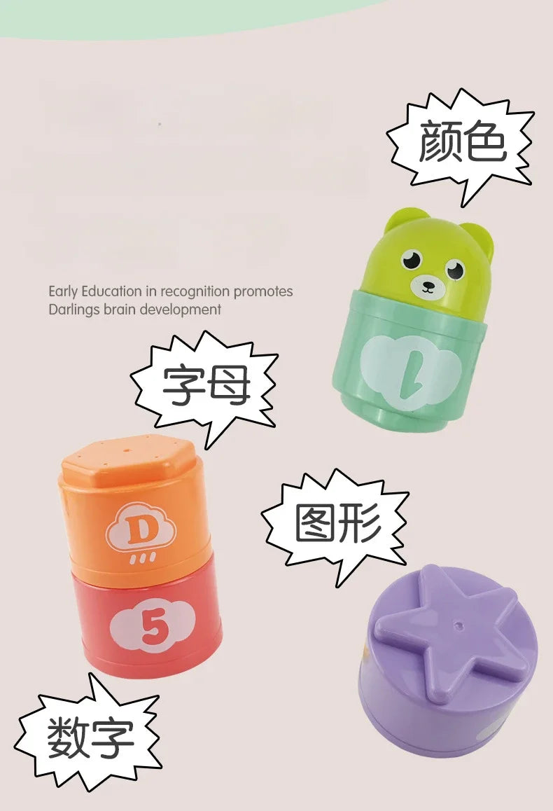 Kid Brain Response Battle Fold Cup Hand Speed Competition Fold Cup Baby Stack Game Early Education Puzzle Train Board Games Toy