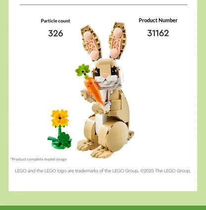 LEGO 3-in-1 Building Blocks 31162 Cute Rabbit Boys and Girls Children's Toys Birthday Gifts Decorative Ornament