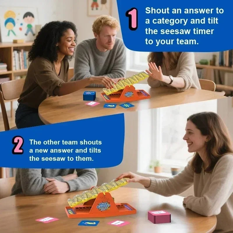 New Board Game Tilt n Shout Swinging^& Stilt Multiplayer Battle/ Answering Interactive Table Game~ Family Party Board Toy!!!