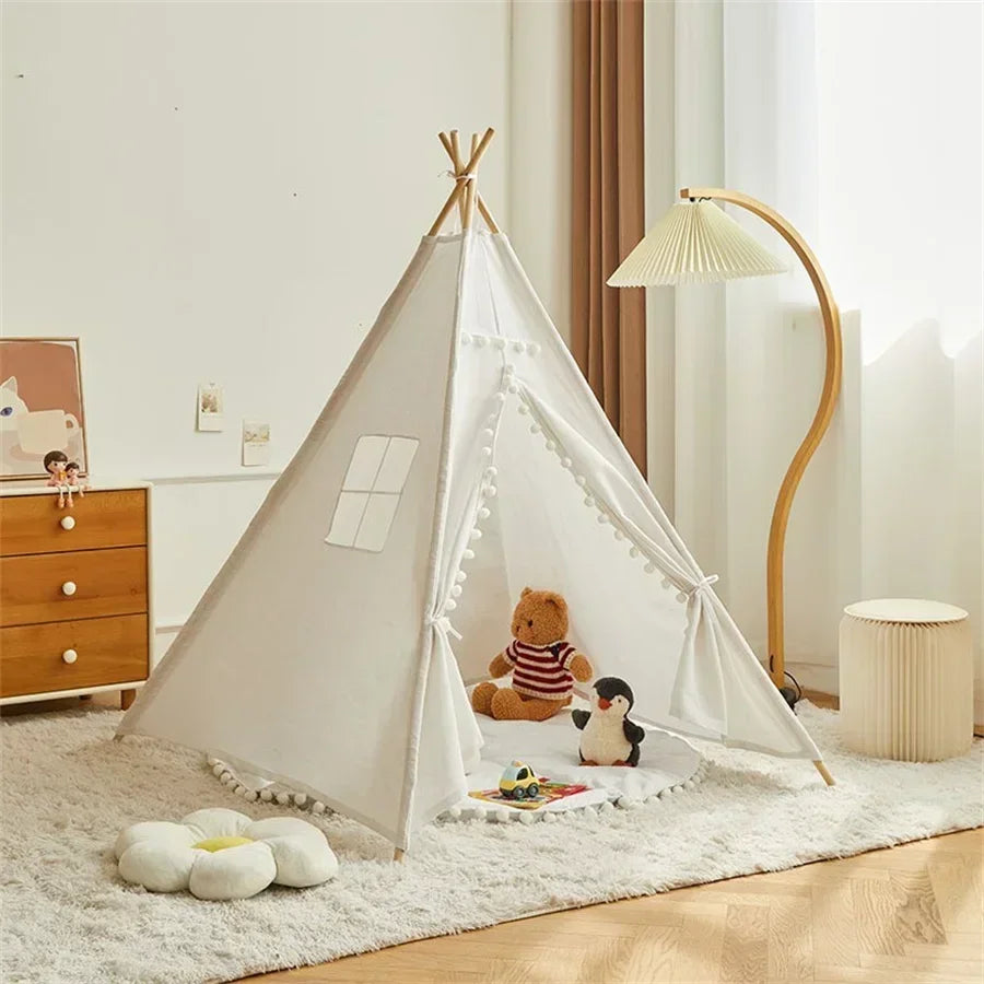 1.6M Kids Tents Play House Wigwam for Children Portable Child Tipi Tents Teepee Toddler Girl and Boy Ball Pit Castle Play Room