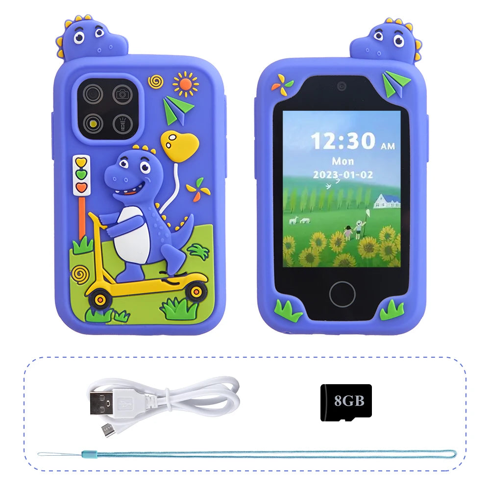 AMORUS Children Muscial Phone Dual Camera Mp3 Player Game Fuction Cartoon Baby Mobile for Girls Boys Birthday Christmas Gifts