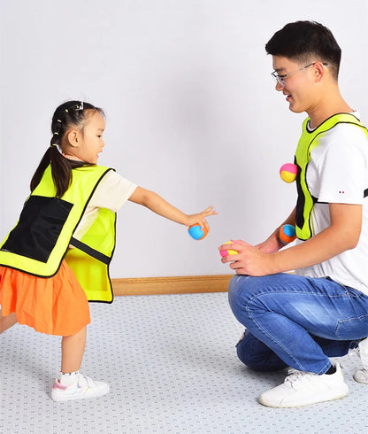 4pcs Children Dodgeball Game Vest Sticky Ball Dart Board Target Sport Game Toy Outdoor Parent-Child Interaction Playground Games