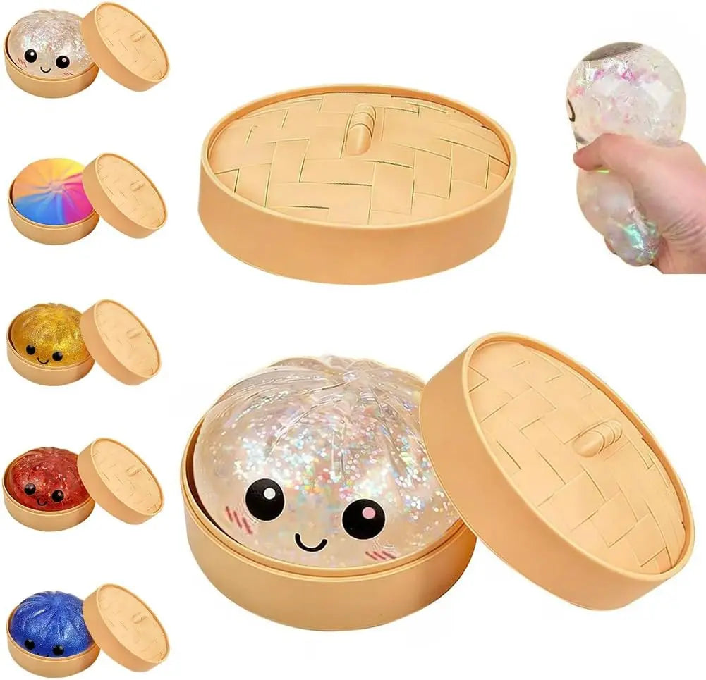 Shiny Dumpling Mystery Box Colorful Dumpling Stress Relief Balls Easter Gift Box Fillers Stretchable Office Desk Toys
