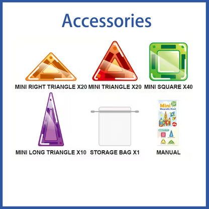 Mini Magnetic Tile Color Window Block Magnetic Block Portable Assembly Pocket Travel Bag Children'S Puzzle Toy