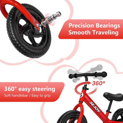 Balance Bike,Lightweight Toddler Bike for 3-6 Year Old Boys,No Pedal Bikes for Kids with Adjustable Handlebar&seat Birthday Gift