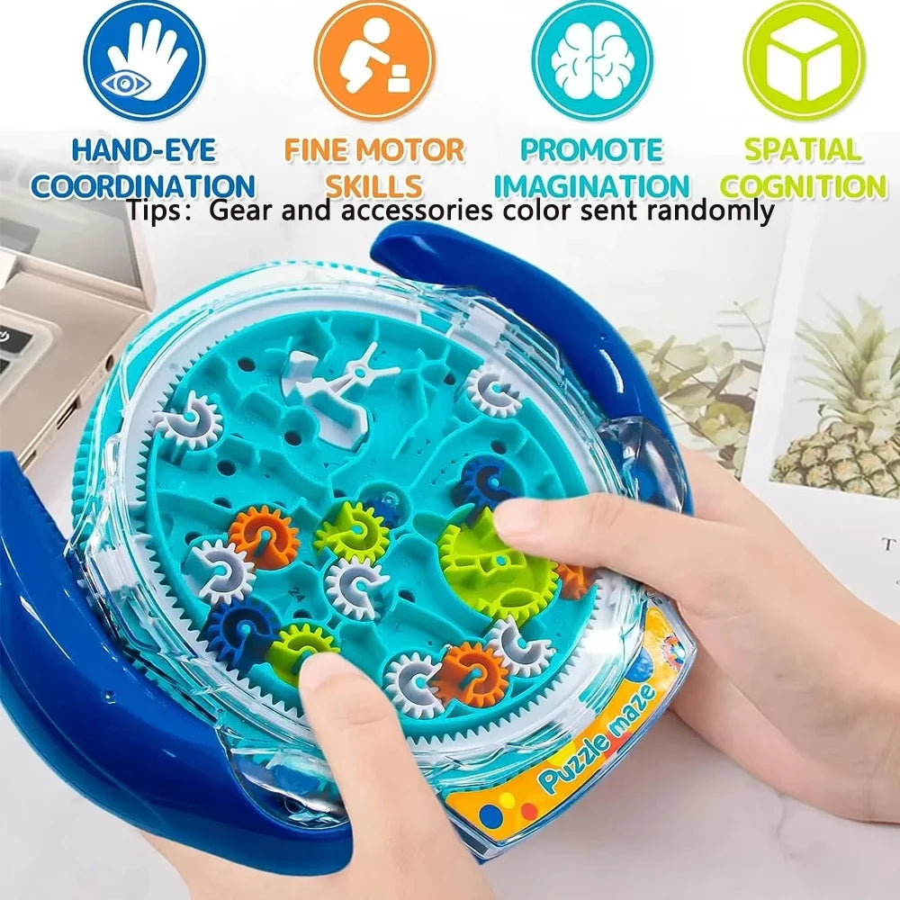 3D Creative Puzzle Maze Magic Transparent Puzzle Speed Cube Rolling Ball Magic UFO Maze Toys For Children Stress Reliever Toys