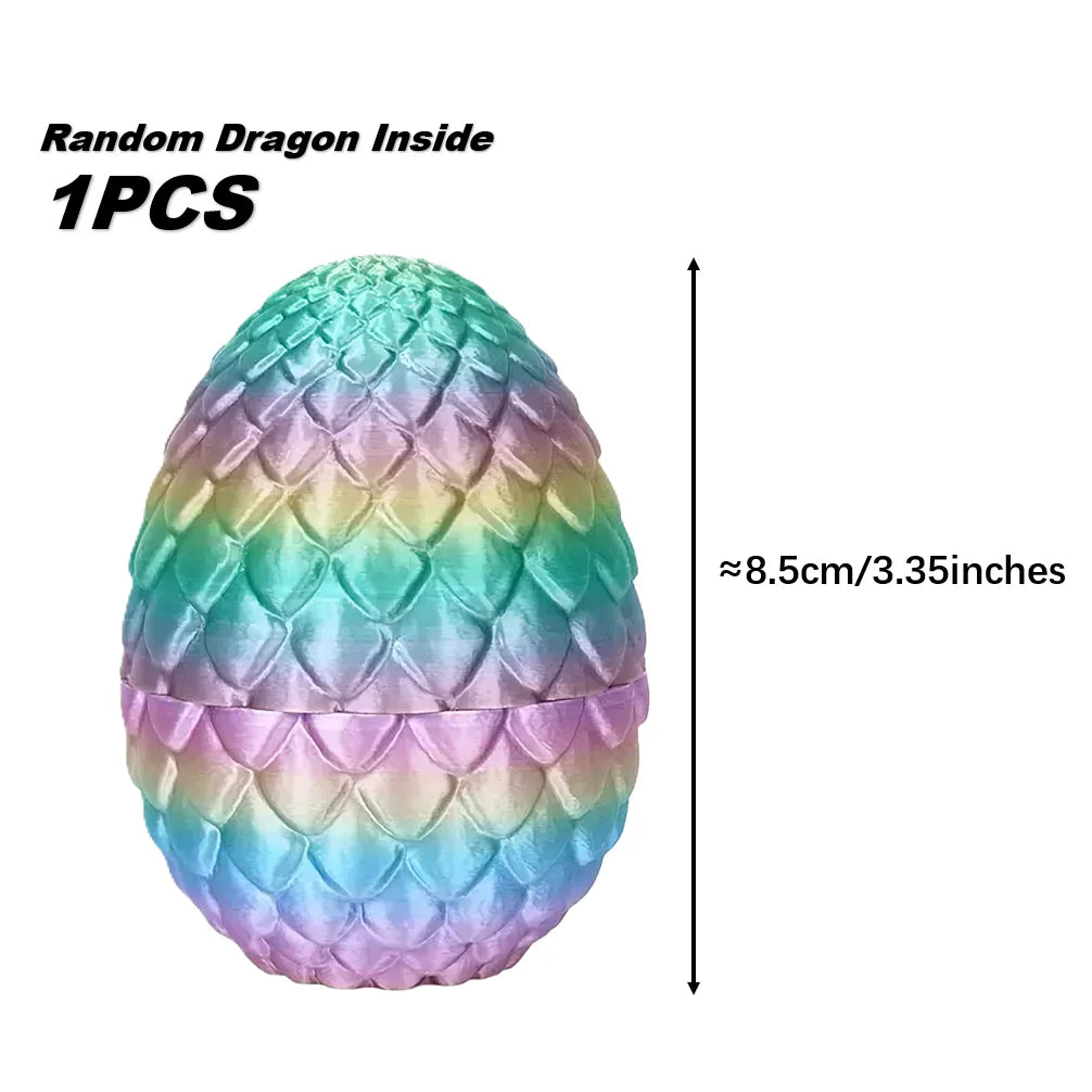 1Set of Articulated 3D Printed Random Dragon With 1pc Dragon Egg- Flexibly Joints for Dynamic Display - Ideal for Home & Office