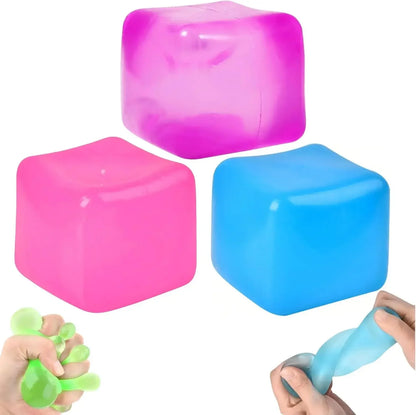 Square Ice Stress Ball Fidget Toys Stress Relief ADHD Autism Sensory Toys Soft Squishy Toys Party Favors Gifts for Kids Adults
