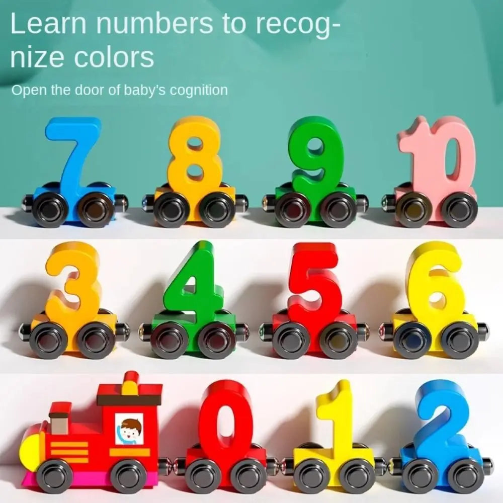 Magnetic Number Train Toys Montessori Wooden Toy Little Number Train Model Cognition Learning Car Children's Educational Toys