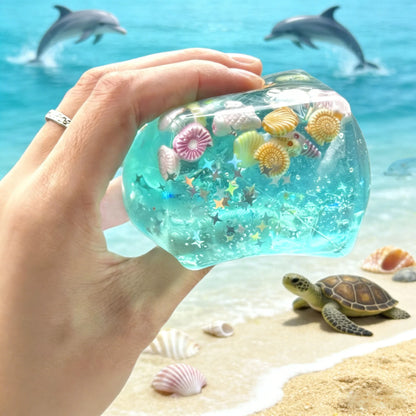 Super Soft Transparent Star Squeeze Toy Ocean Sensory Anti-Stress Squishy Maltose Cubes Fidget Gifts for Friends Christmas Gift