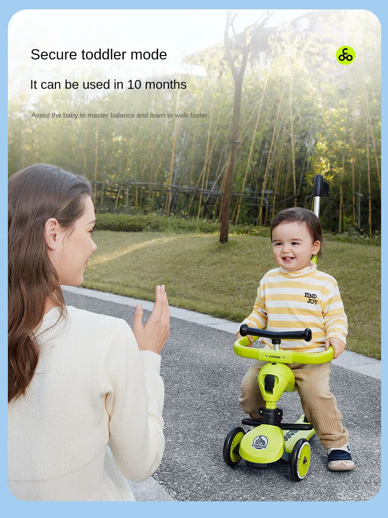 Baby stroller 3 wheels Multifunctional fenced seated scooter suitable for 2-12 years old baby bicycle Lightweight foldable