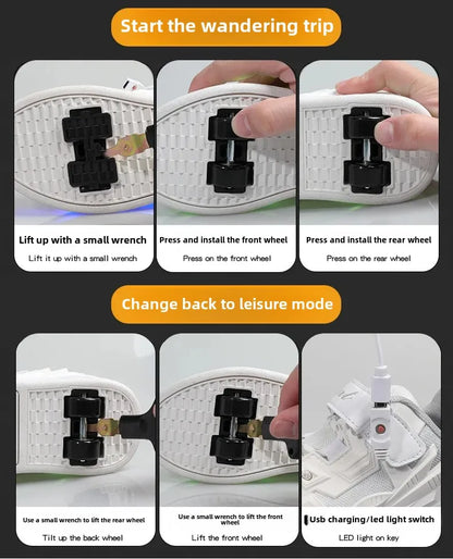 New Kids Roller Skates Boys Girls Inline Skates Four-Wheel Balance Wheels Walking Shoes Spring Outdoor Sports Entertainment