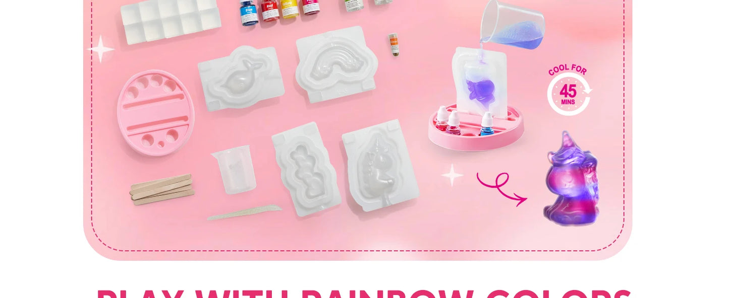 JOYFY Unicorn Soap Making Kit Girl Crafts DIY Project for Kids Birthday Chirstmas Gift STEM Activity Teenage Gifts