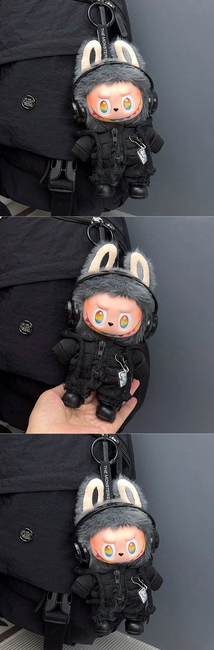 For labubu Big Into Energy Series Casual Hoodie Grey And Black Suit Fashion Sweatshirt Jacket Lovely Outfit Gifts