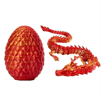1Set of Articulated 3D Printed Random Dragon With 1pc Dragon Egg- Flexibly Joints for Dynamic Display - Ideal for Home & Office