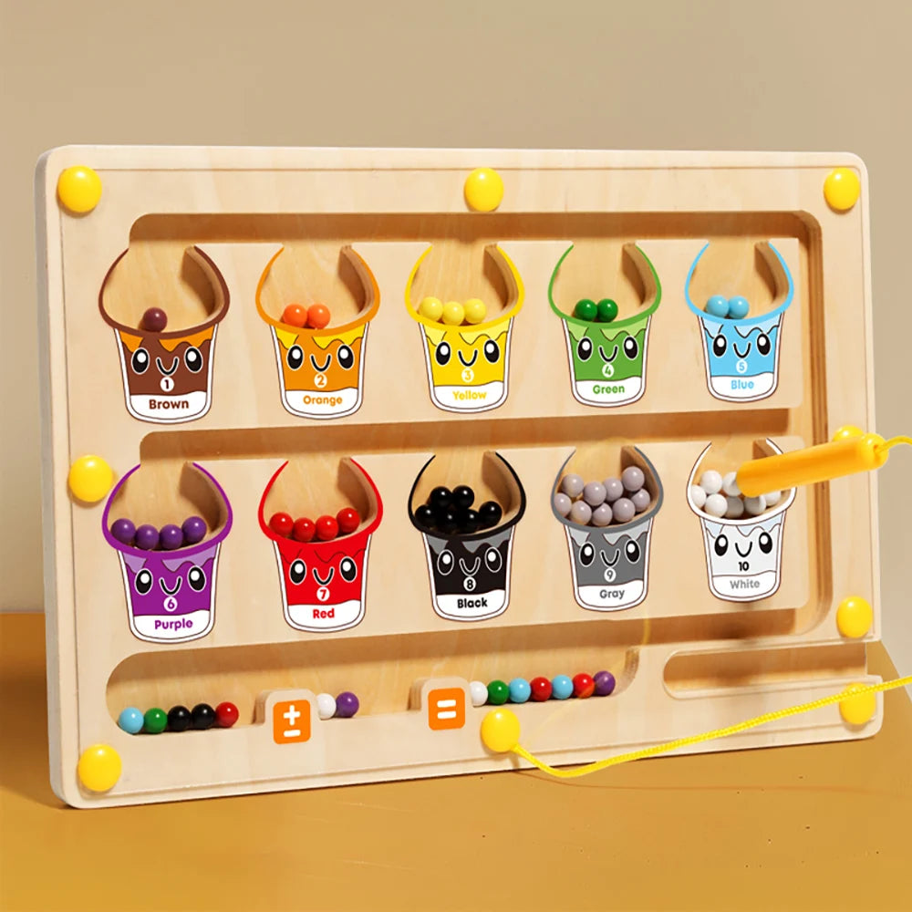 Magnetic Color and Number Maze Montessori Dinosaur Counting Matching Learning Puzzle Board Toddler Fine Motor Skills Travel Toys