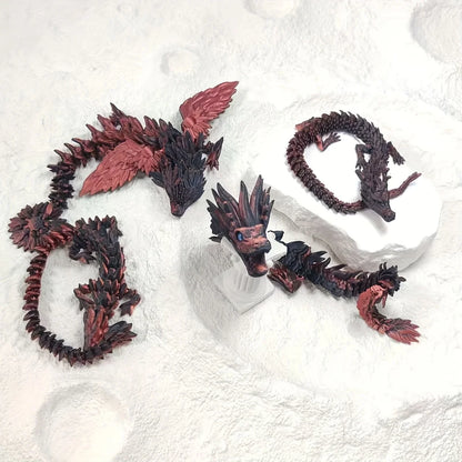 1Set of Articulated 3D Printed Random Dragon With 1pc Dragon Egg- Flexibly Joints for Dynamic Display - Ideal for Home & Office
