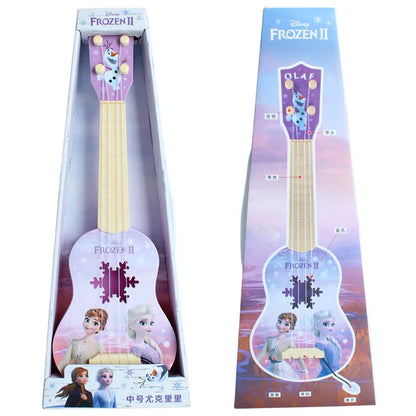 Disney Frozen 2 Children Musical Toys Ukulele Guitar Toys for ChildrenAnime FigureElsa Frozen Moedel Kawaii Cartoon Toys for Kid