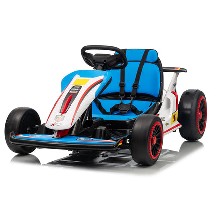 MUKIDY 24V Electric Go Kart,Drift Cart for 6+ Kids Gifts,Battery Powered Outdoor Ride on Toy Car Kids Go Kart with Safety Belt