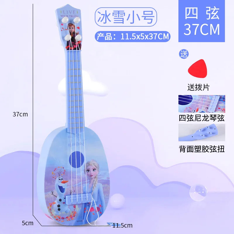 Disney Frozen 2 Children Musical Toys Ukulele Guitar Toys for ChildrenAnime FigureElsa Frozen Moedel Kawaii Cartoon Toys for Kid