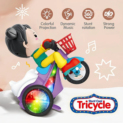 Electric Dancing Motorcycle Stunt Rotation Music Lights Toy for Kids Creative Birthday Gift