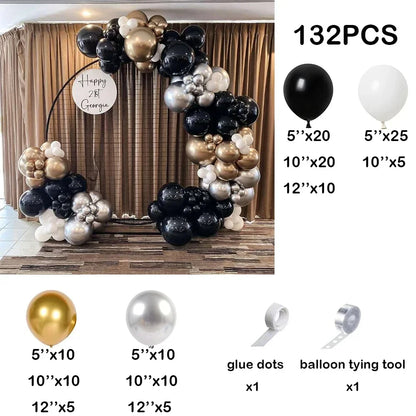 Black Chrome Silver Balloons Arch Garland Kit Wedding Bridal Shower Decor Birthday Party Baby Shower Graduation Party Decoration