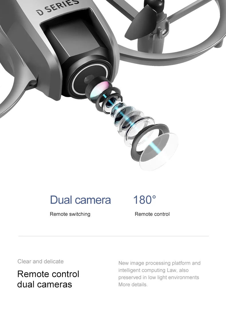 D16 Mini Drone 4k HD Camera ESC Aerial Aircraft Air Pressure Fixed Height Pocket UFO Remote Control Airplane Gift Toys for Kids