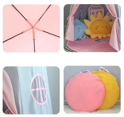 Folding Toy Tent Large Teepee Tent for Kids Children Play House Princess Castle Children Outdoor Gifts Toys Tent Castle