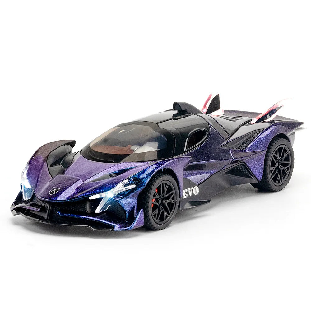 1:32 Scale Apollo EVO Car Toy Models Alloy Diecast Sports Cars Pull Back Sound Light 2 Doors Opened Racing Vehicles Gift for Kid