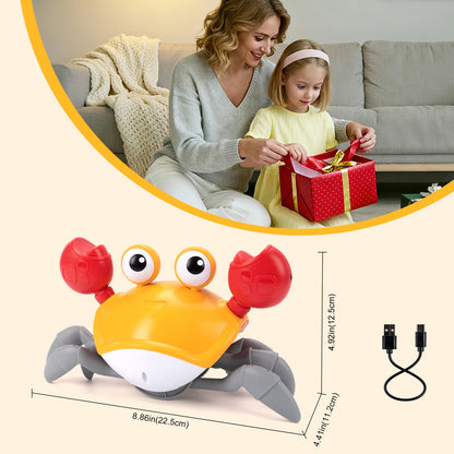 Dancing Crab Run Away Toys Baby Crawling Escape Crabs Toys Kids Electronic Toys USB Charging Interactive Toddler Tummy Time Toys