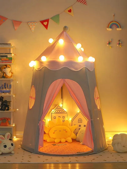 Folding Toy Tent Large Teepee Tent for Kids Children Play House Princess Castle Children Outdoor Gifts Toys Tent Castle