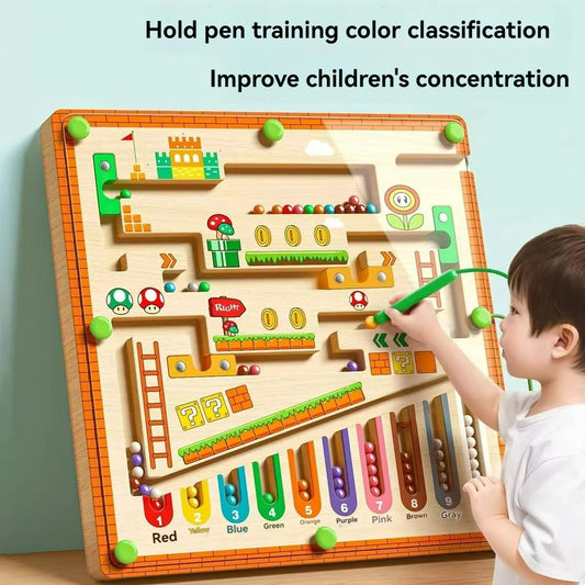Children's Magnetic Maze Walking Ball Baby Concentration Training, Writing Logic Thinking 3 year Old Early Education Puzzle To